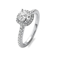 Amelie Halo Accent Cushion Diamond Ring