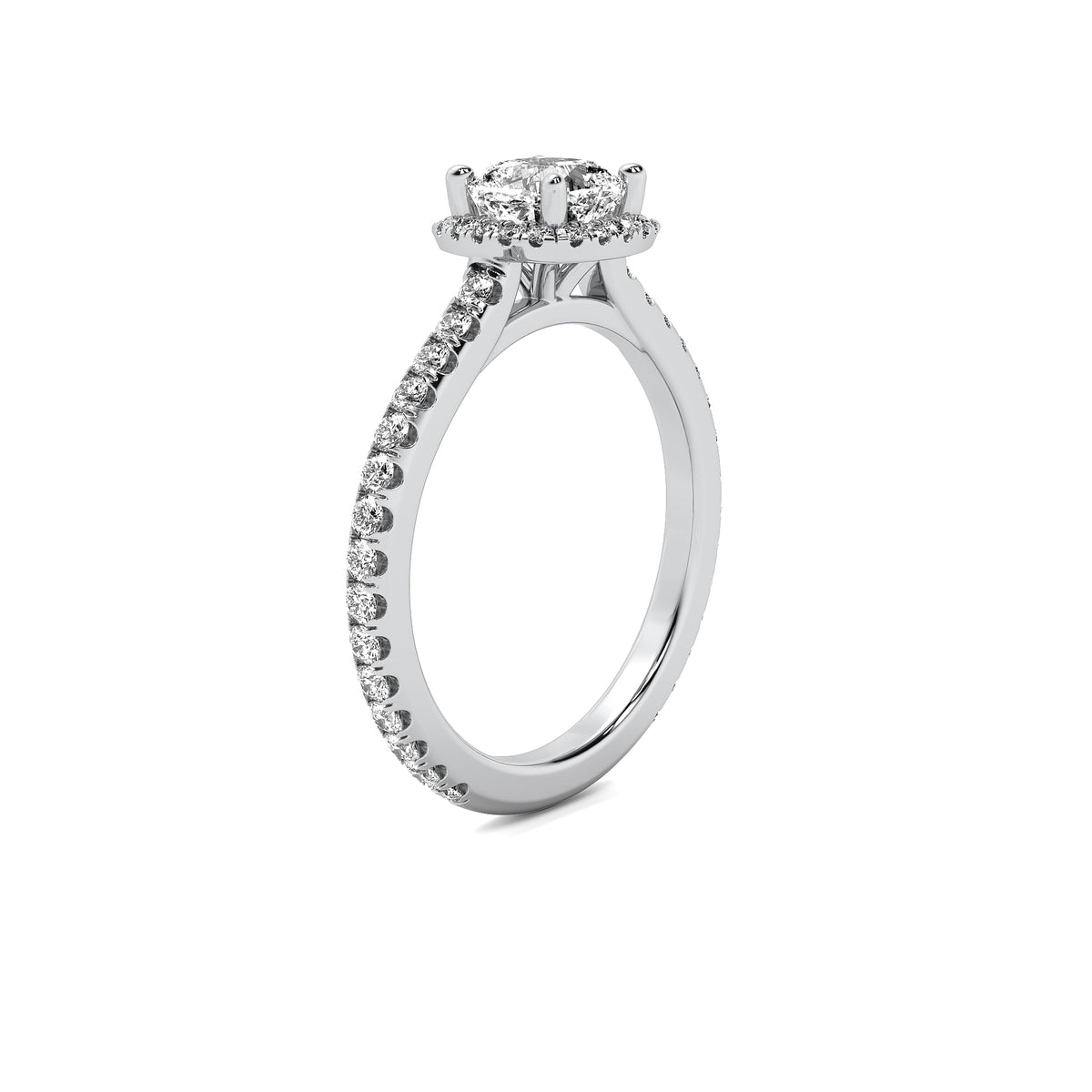Amelie Halo Accent Cushion Diamond Ring