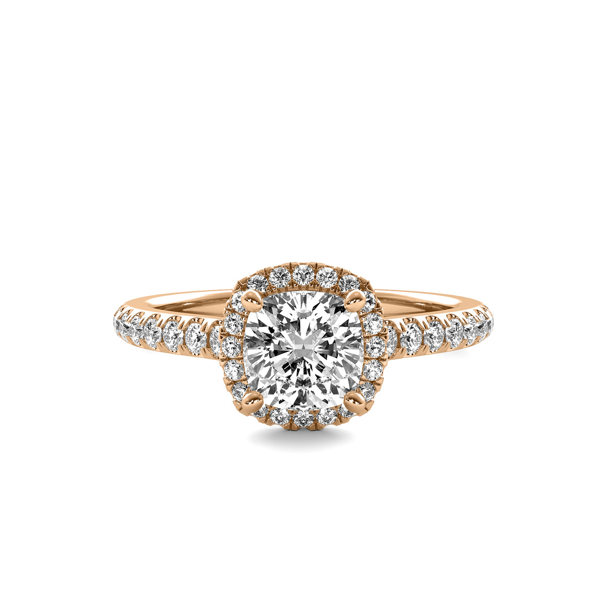 Amelie Halo Accent Cushion Diamond Ring