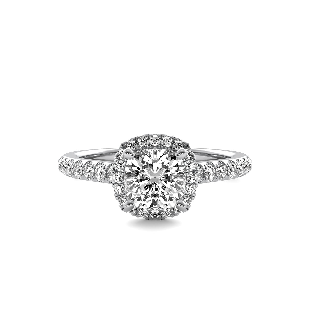 Amelie Halo Accent Cushion Diamond Ring