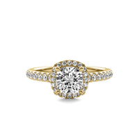 Amelie Halo Accent Cushion Diamond Ring
