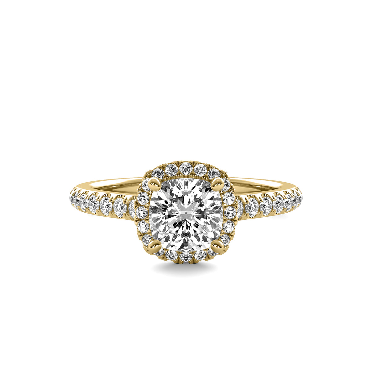 Amelie Halo Accent Cushion Diamond Ring