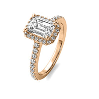 Amelie Halo Accent Emerald Diamond Ring