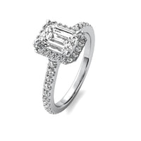 Amelie Halo Accent Emerald Diamond Ring