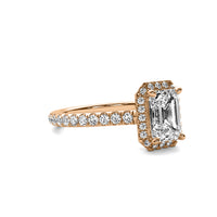 Amelie Halo Accent Emerald Diamond Ring