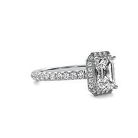 Amelie Halo Accent Emerald Diamond Ring