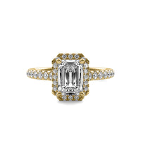 Amelie Halo Accent Emerald Diamond Ring