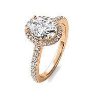 Amelie Halo Accent Oval Diamond Ring