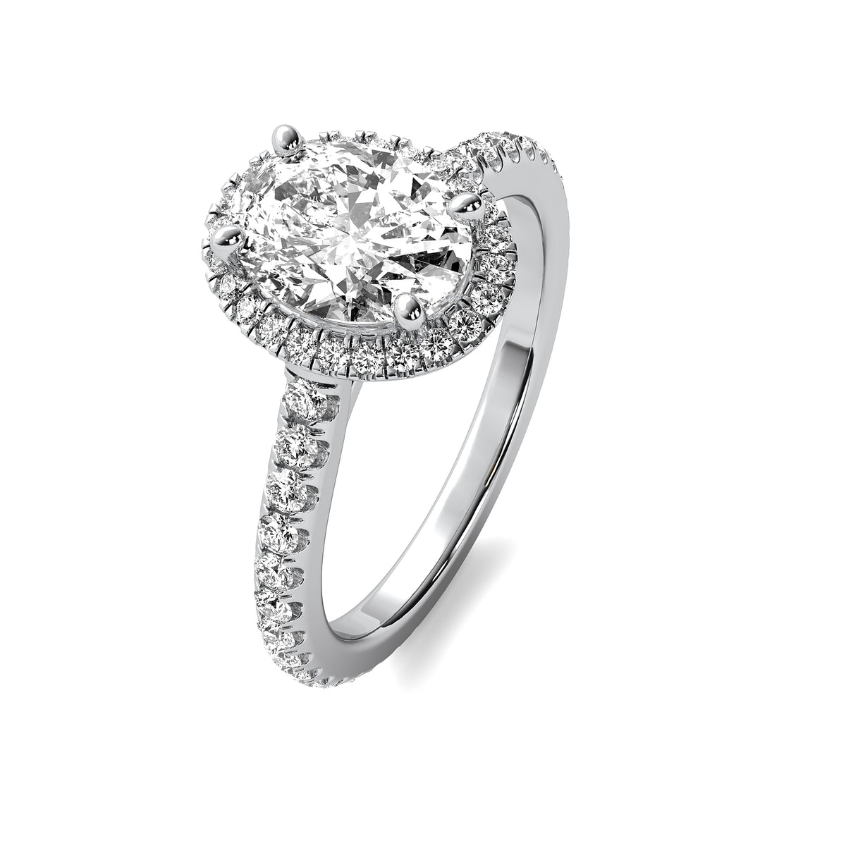 Amelie Halo Accent Oval Diamond Ring