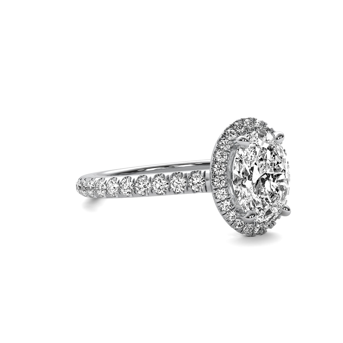 Amelie Halo Accent Oval Diamond Ring