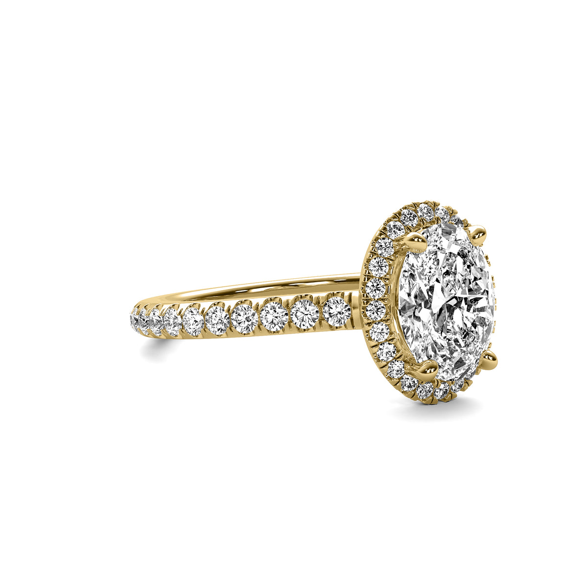 Amelie Halo Accent Oval Diamond Ring