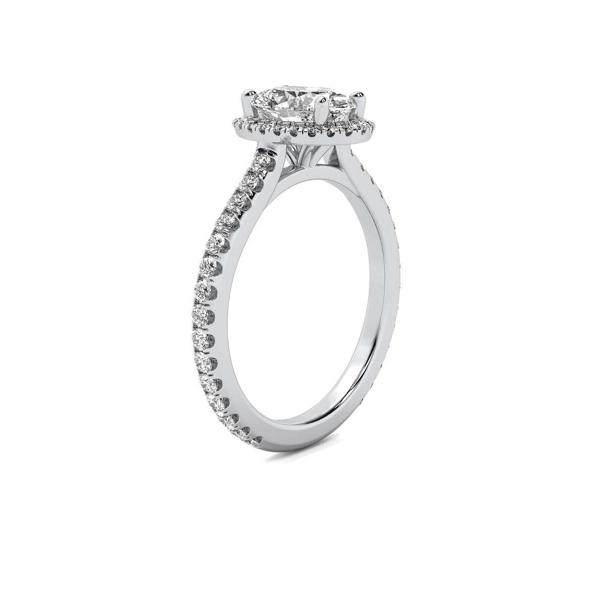 Amelie Halo Accent Oval Diamond Ring