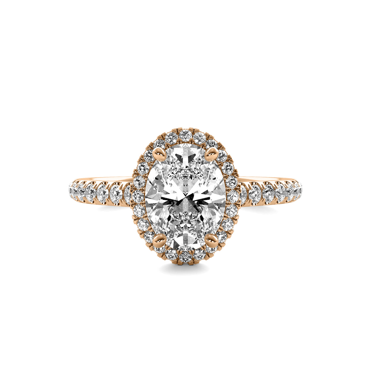 Amelie Halo Accent Oval Diamond Ring