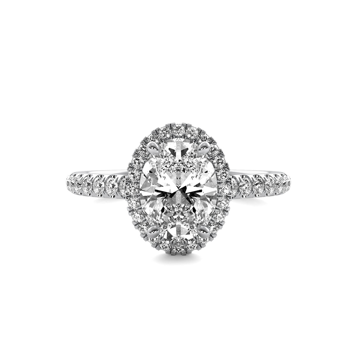 Amelie Halo Accent Oval Diamond Ring