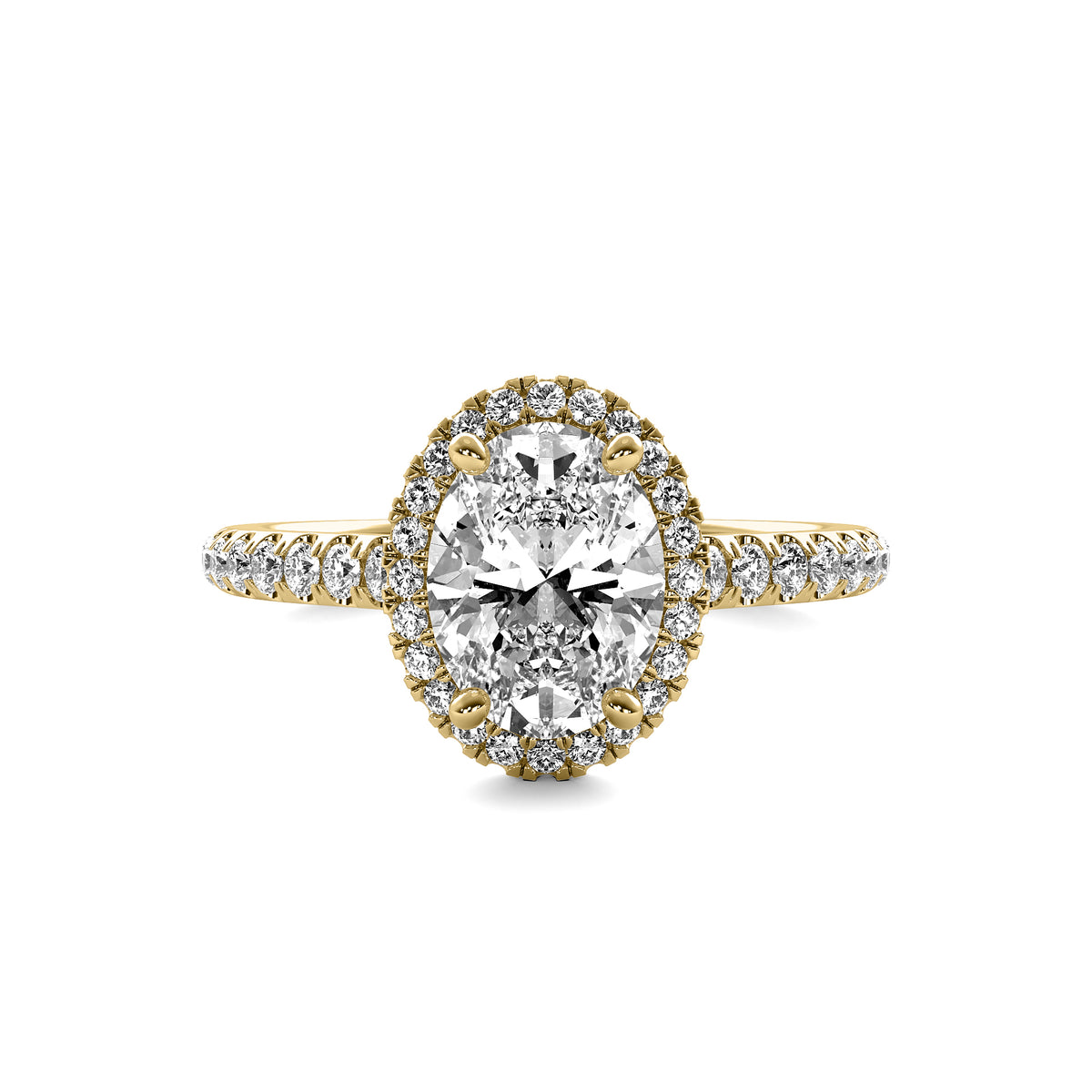 Amelie Halo Accent Oval Diamond Ring