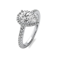 Amelie Halo Accent Pear Diamond Ring
