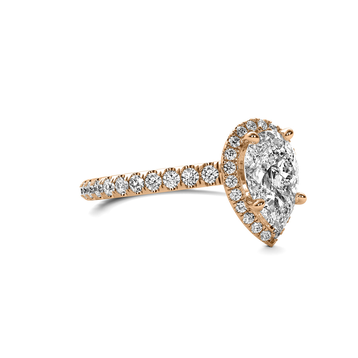 Amelie Halo Accent Pear Diamond Ring
