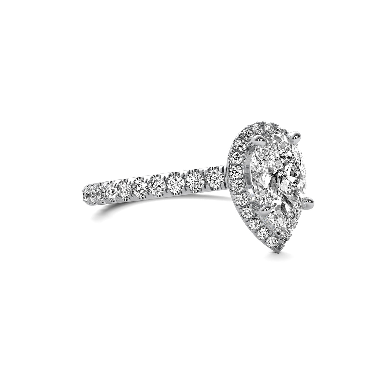 Amelie Halo Accent Pear Diamond Ring