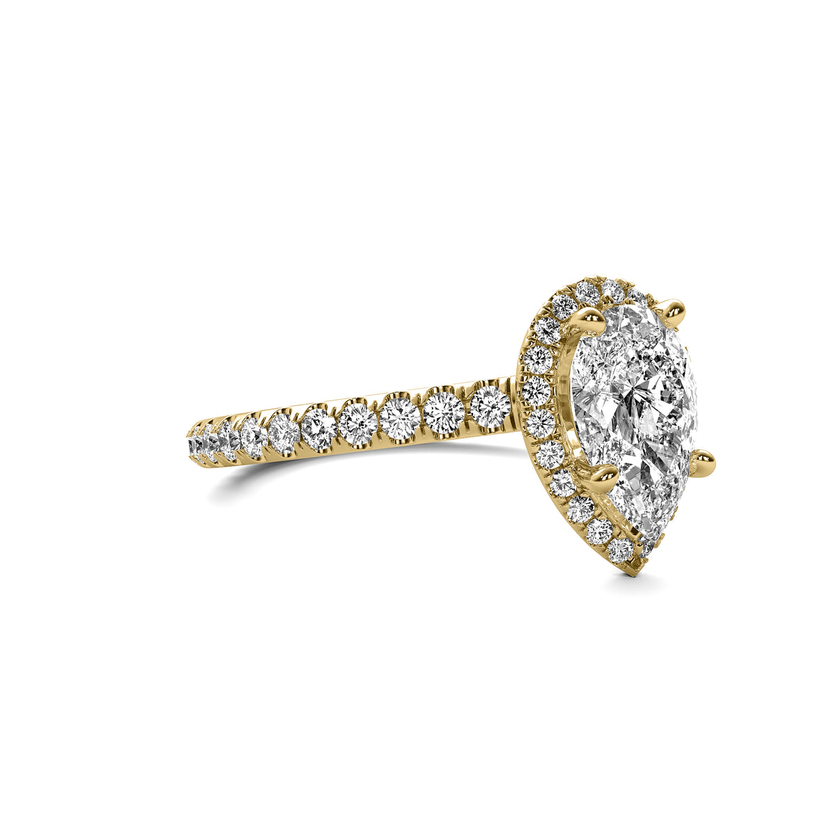 Amelie Halo Accent Pear Diamond Ring