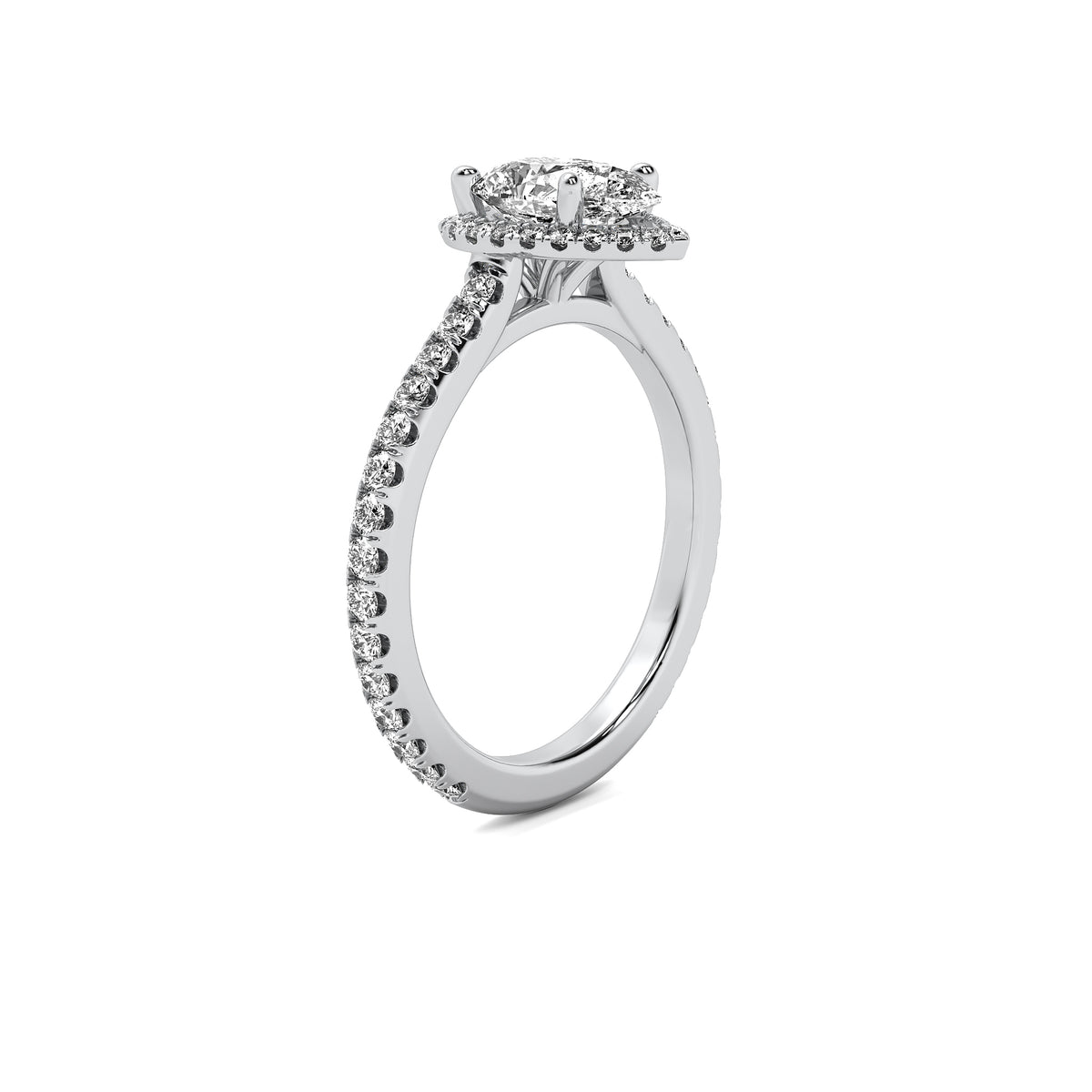 Amelie Halo Accent Pear Diamond Ring