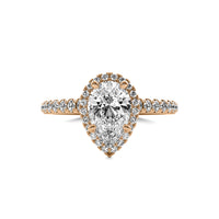 Amelie Halo Accent Pear Diamond Ring