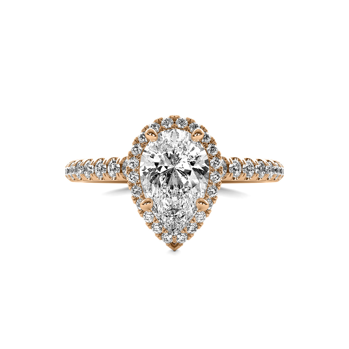 Amelie Halo Accent Pear Diamond Ring
