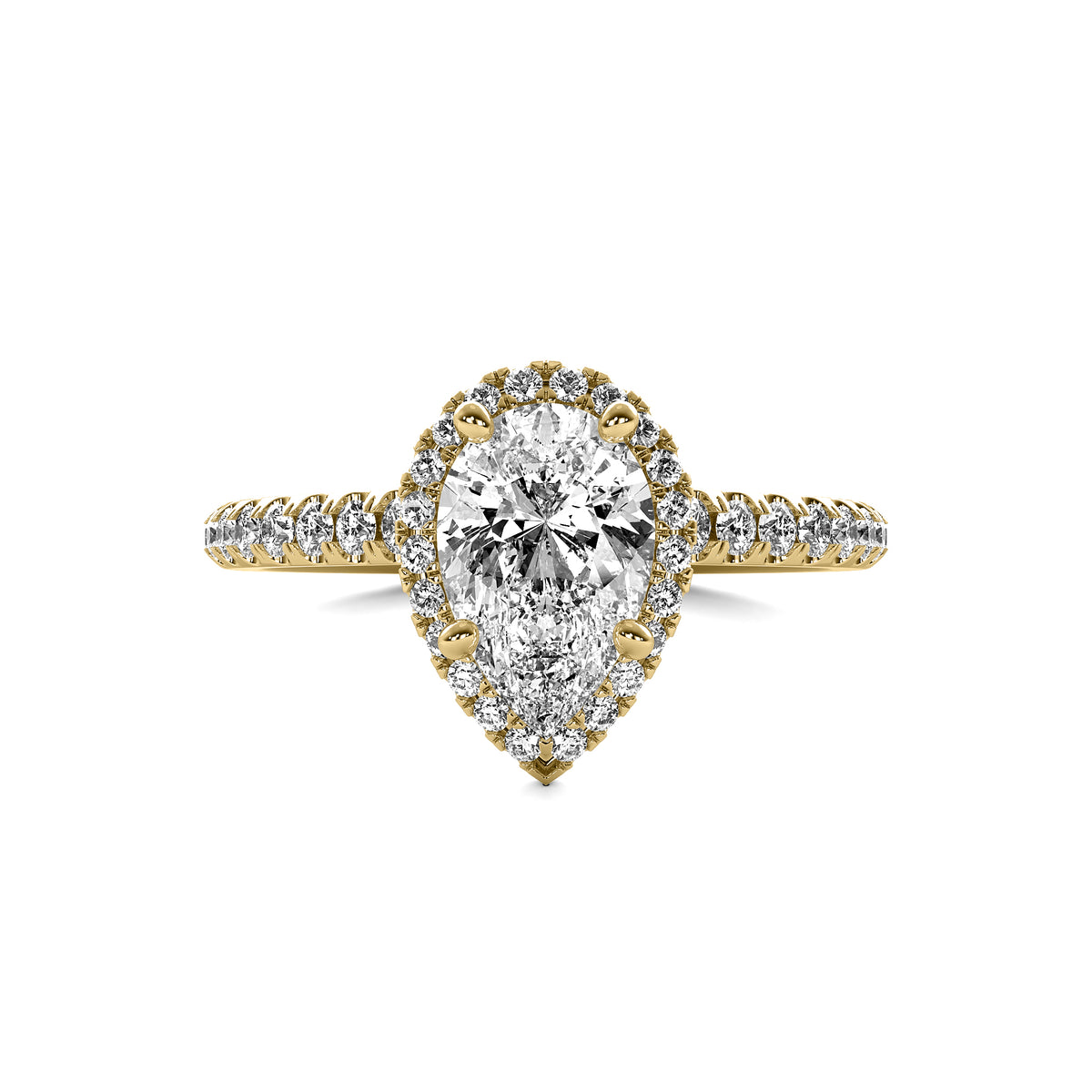 Amelie Halo Accent Pear Diamond Ring