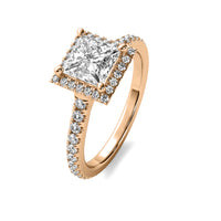 Amelie Halo Accent Princess Diamond Ring