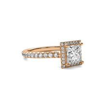 Amelie Halo Accent Princess Diamond Ring
