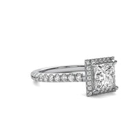 Amelie Halo Accent Princess Diamond Ring