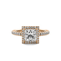 Amelie Halo Accent Princess Diamond Ring