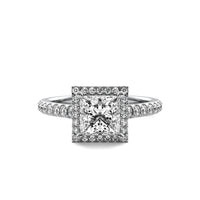 Amelie Halo Accent Princess Diamond Ring