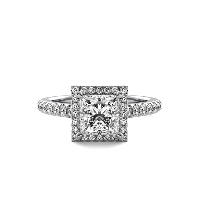 Amelie Halo Accent Princess Diamond Ring