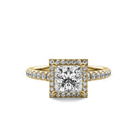 Amelie Halo Accent Princess Diamond Ring
