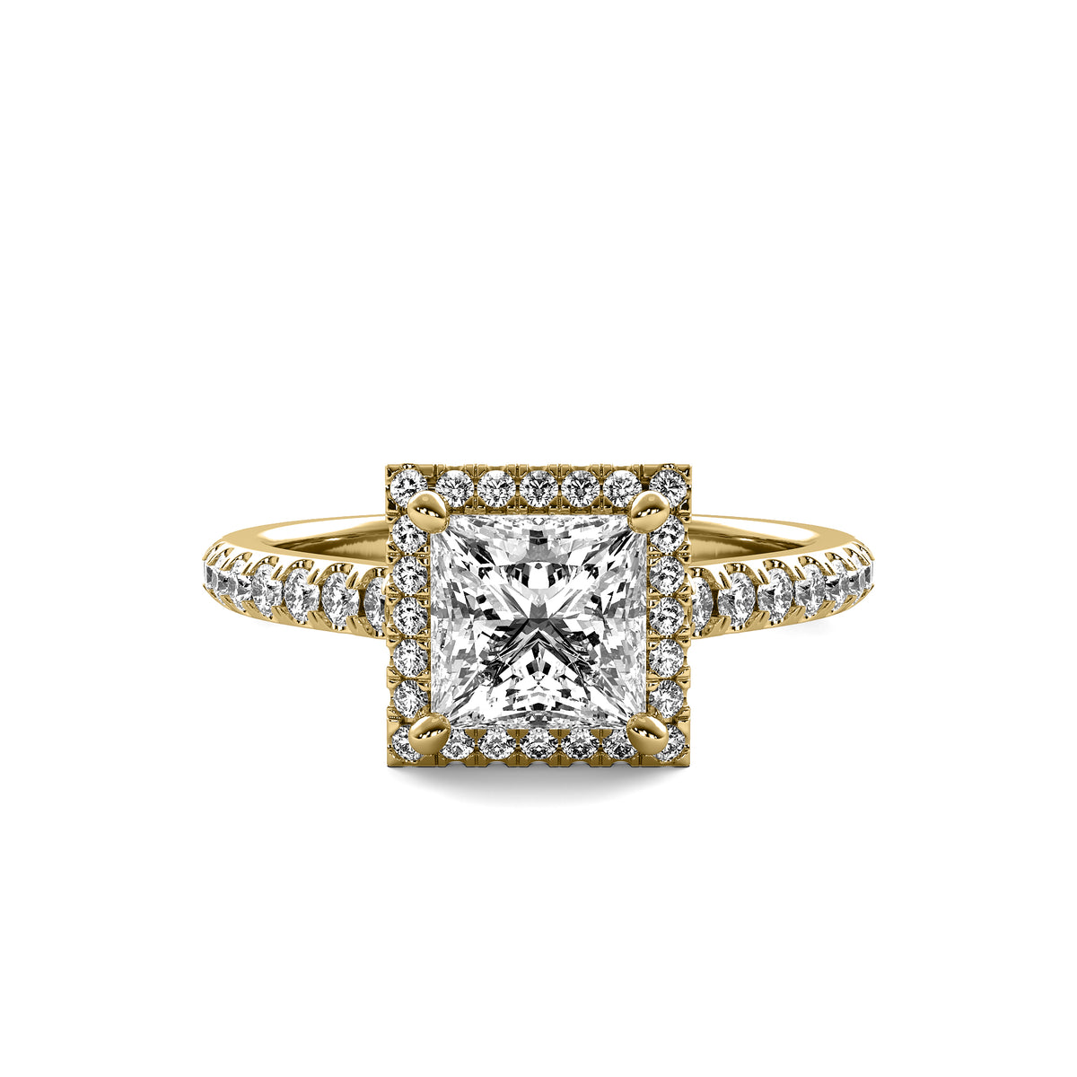 Amelie Halo Accent Princess Diamond Ring