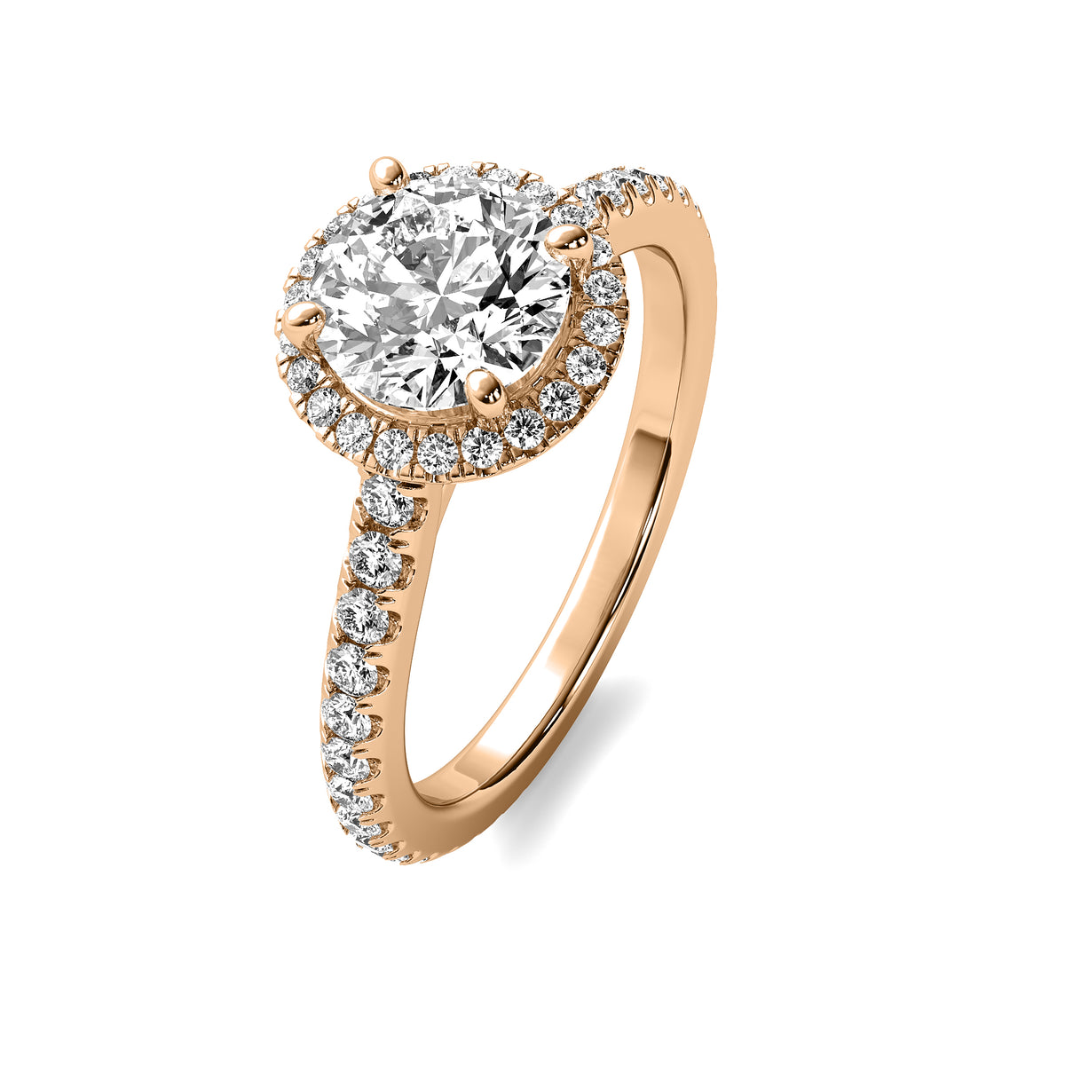 Amelie Halo Accent Round Diamond Ring