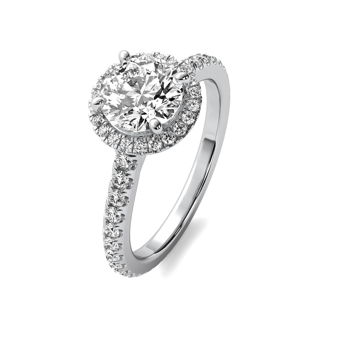 Amelie Halo Accent Round Diamond Ring