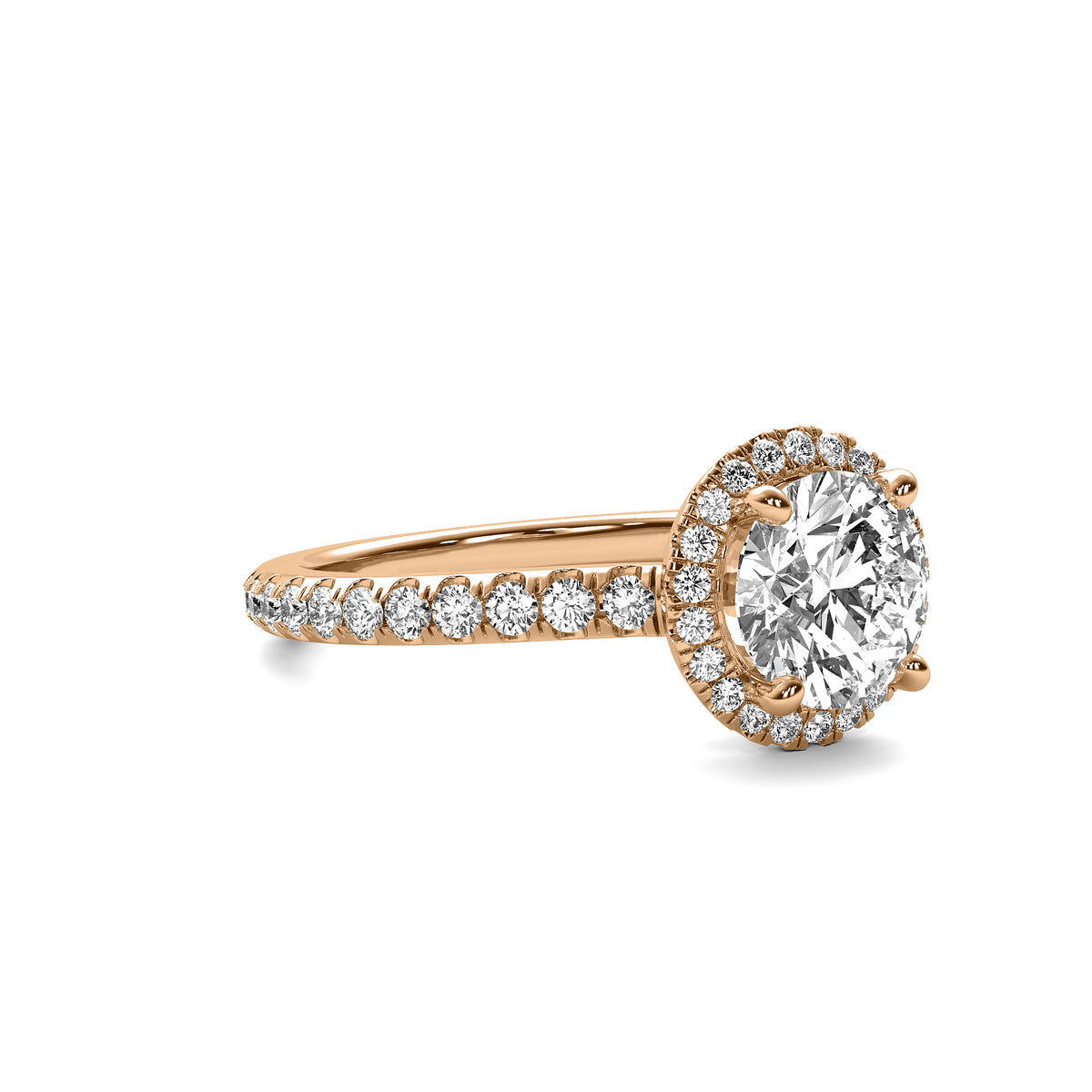 Amelie Halo Accent Round Diamond Ring
