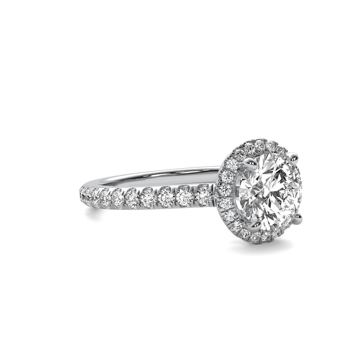 Amelie Halo Accent Round Diamond Ring