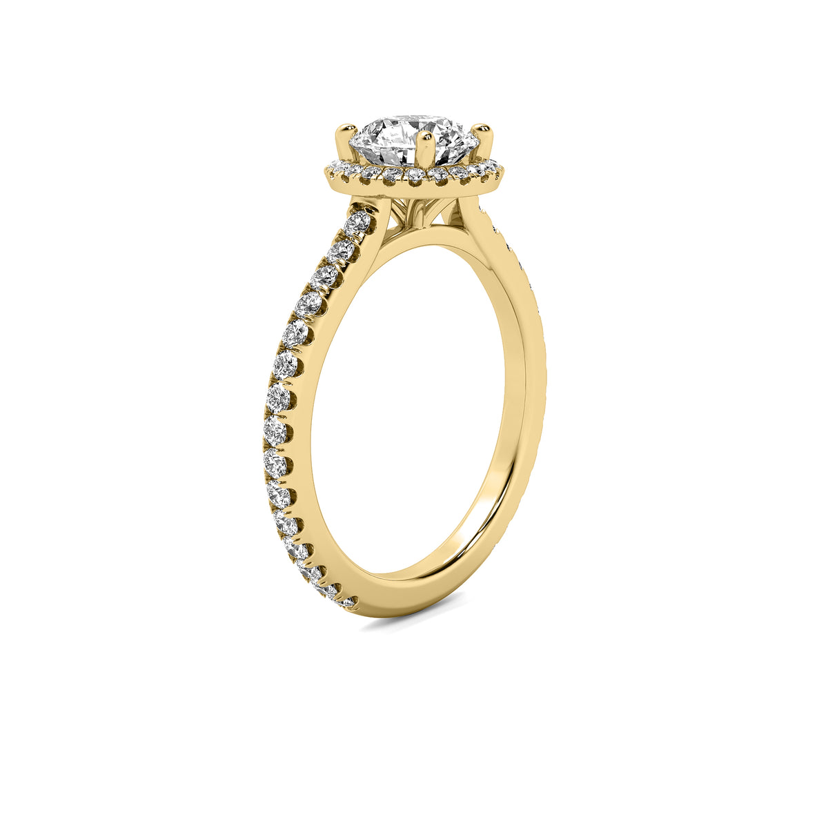 Amelie Halo Accent Round Diamond Ring