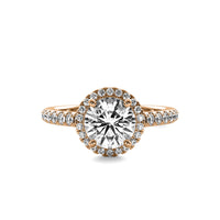 Amelie Halo Accent Round Diamond Ring