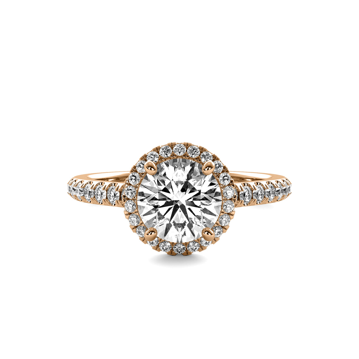 Amelie Halo Accent Round Diamond Ring
