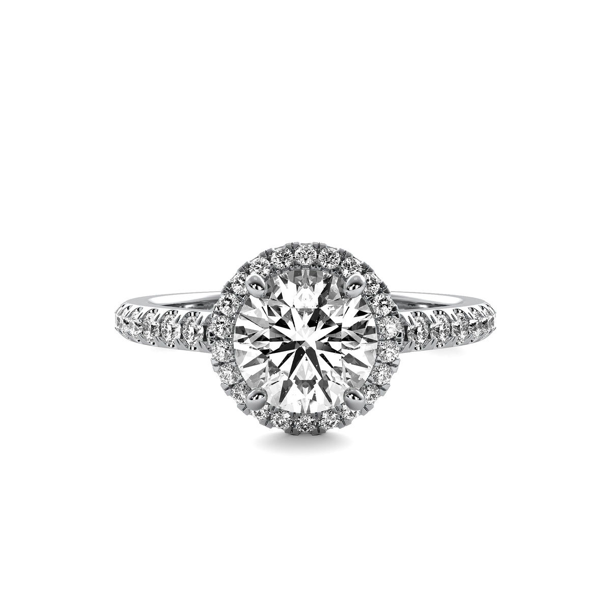 Amelie Halo Accent Round Diamond Ring