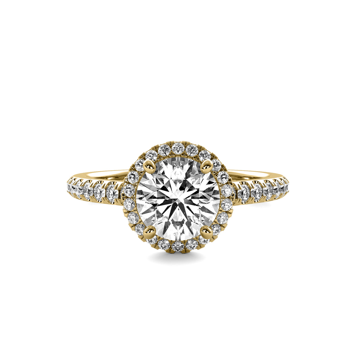 Amelie Halo Accent Round Diamond Ring