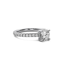 Fiora Cushion Solitaire with Hidden Halo and Accent Stones