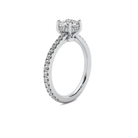 Fiora Cushion Solitaire with Hidden Halo and Accent Stones
