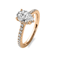 Isola Pear Solitaire with Hidden Halo and Accent Stones