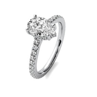 Isola Pear Solitaire with Hidden Halo and Accent Stones