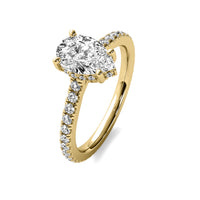 Isola Pear Solitaire with Hidden Halo and Accent Stones