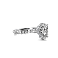 Isola Pear Solitaire with Hidden Halo and Accent Stones